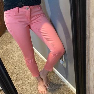 Salmon pink cropped jeggings